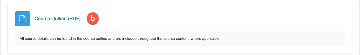 A course outline file in a Moodle course