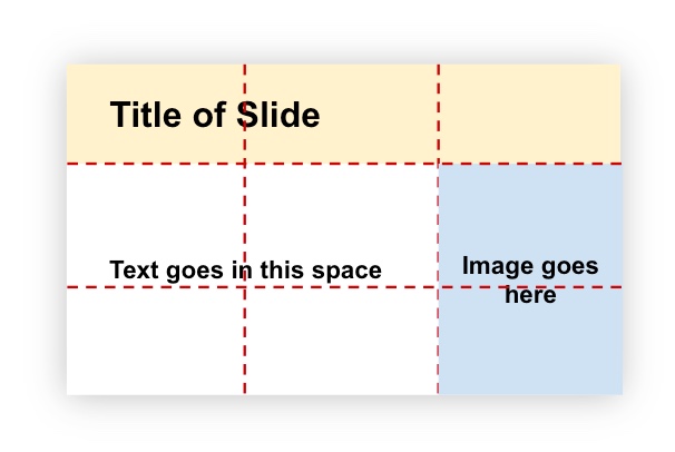 Slide design that is broken into thirds both vertically and horizontally using a grid