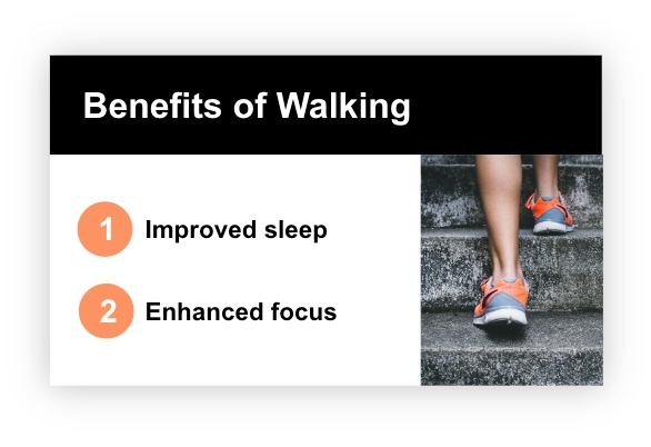 Slide design using a grid of thirds to place information